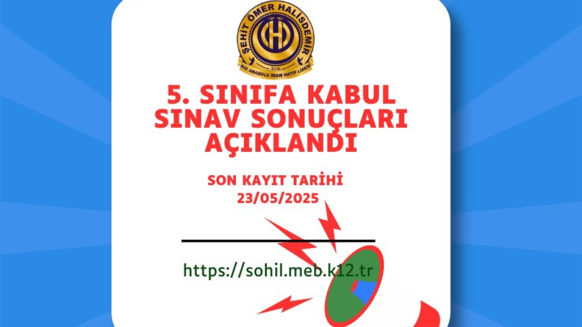 5. SINIFA KABUL SINAV SONUÇLARI AÇIKLANDI